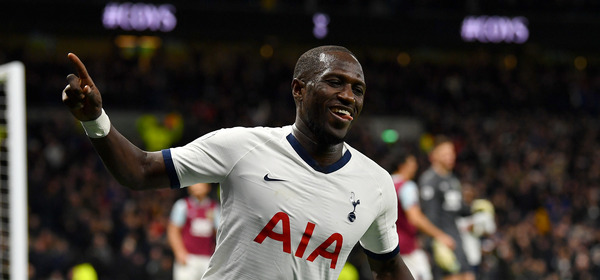 LONDON, ENGLAND - DECEMBER 07: Moussa Sissoko of Tottenham Hotspur celebrates after scoring his team's fifth goal during  the Premier League match between Tottenham Hotspur and Burnley FC at Tottenham Hotspur Stadium on December 07, 2019 in London, United Kingdom. (Photo by Justin Setterfield/Getty Images)