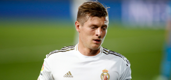 June 18, 2020, Valdebebas, MADRID, SPAIN: Toni Kroos of Real Madrid looks on during the spanish league, LaLiga, football match played between Real Madrid and Valencia at Alfredo Di Stefano Stadium on June 18, 2020 in Valdebebas, Madrid, Spain. The Spanish La Liga is restarting following its break caused by the coronavirus Covid-19 pandemic. (Credit Image: Global Look Press/Keystone Press Agency)