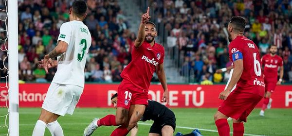 ELCHE, SPAIN - MAY 11: Matheus Cunha of Club Atletico de Madrid celebrates after scoring goal during the La Liga Santader match between Elche CF and Club Atletico de Madrid (Photo by Aitor Alcalde Colomer/Getty Images)