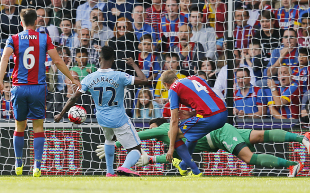 Football - Crystal Palace v Manchester City - Barclays Premier League - Selhurst Park - 12/9/15  Kelechi Iheanacho scores the first goal for Manchester City  Action Images via Reuters / Paul Childs  Livepic  EDITORIAL USE ONLY. No use with unauthorized audio, video, data, fixture lists, club/league logos or "live" services. Online in-match use limited to 45 images, no video emulation. No use in betting, games or single club/league/player publications.  Please contact your account representative for further details.