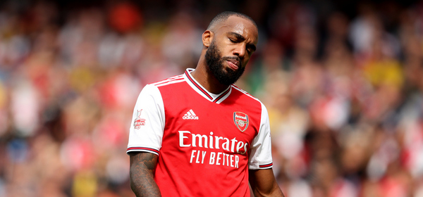 LONDON, ENGLAND - JULY 28: Alexandre Lacazette of Arsenal reacts before going off injured during the Emirates Cup match between Arsenal and Olympique Lyonnais at Emirates Stadium on July 28, 2019 in London, England. (Photo by Marc Atkins/Getty Images)